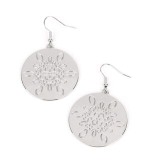 Paparazzi Silver Intricate Pattern Earrings